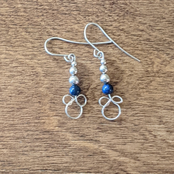 Sterling & Lapis Vintage earrings - Picture 6 of 6